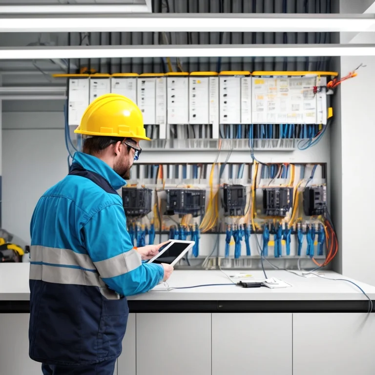 Equipo de VoltTrade realizando inspección eléctrica en local comercial
